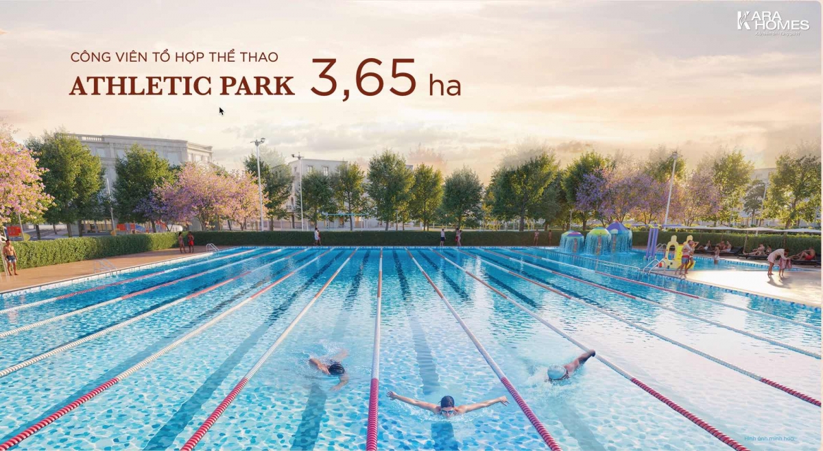 Công viên thể thao Athletic Park - bể bơi Olympic thời thượng 1.250m2