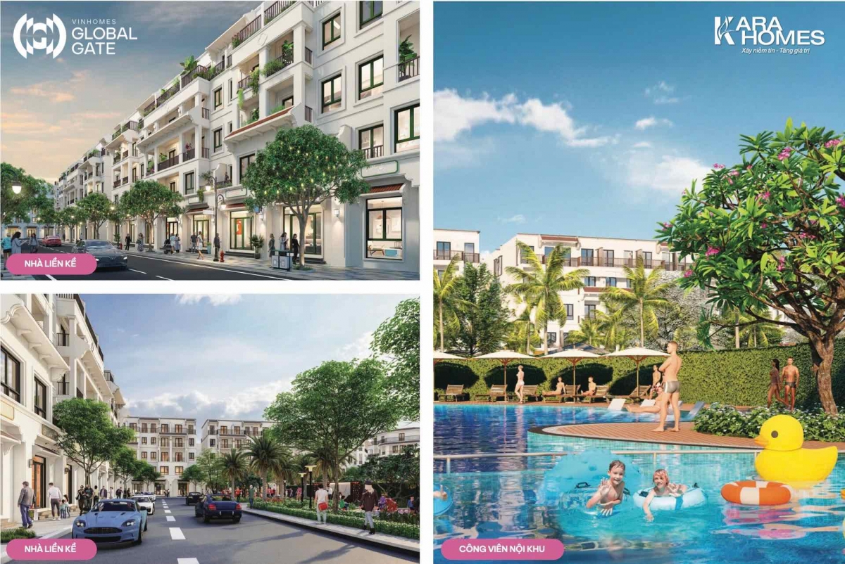 Vinhomes Global Gate sở hữu 15 công viên nội khu, 40 sân tập thể thao, hệ thống bể bơi, máy tập gym ngoài trời