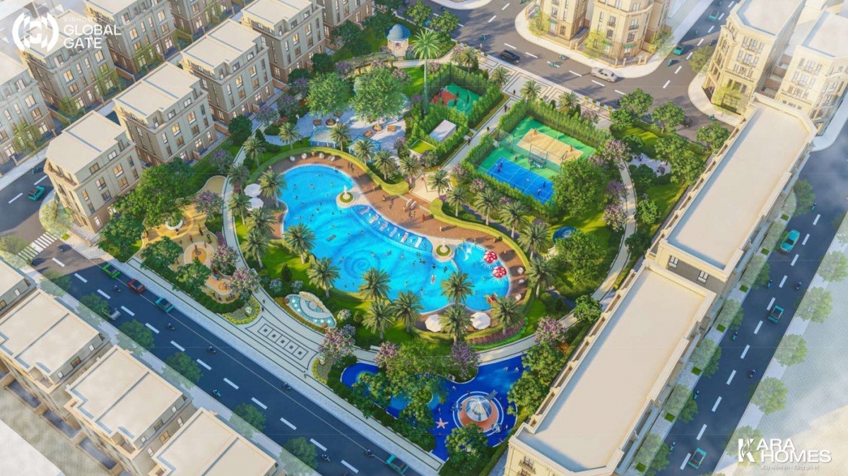 Phối cảnh công viên Pearl Park phân khu Tinh Hoa tại Vinhomes Global Gate (Cổ Loa)