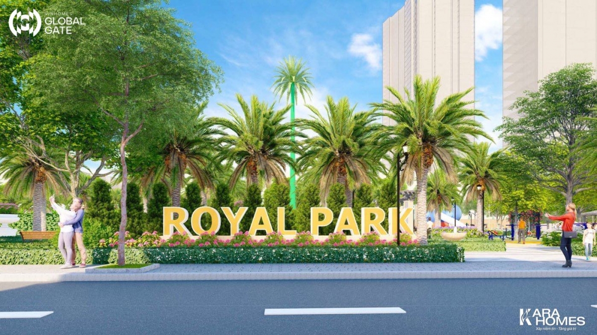 Phối cảnh công viên Royal Park tại phân khu Thịnh Vượng Vinhomes Global Gate (Cổ Loa)