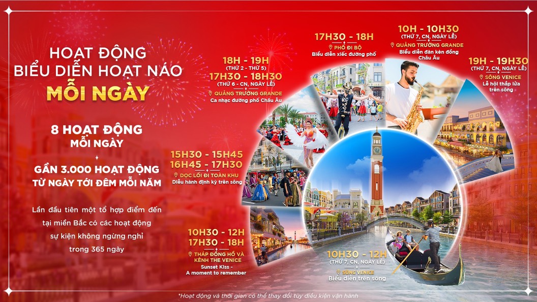 Hoạt động biểu diễn hoạt náo mỗi ngày tại Mega Grand World Hà Nội