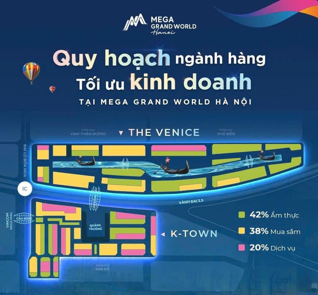 Quy hoạch ngành hàng - tối ưu kinh doanh và trải nghiệm tại Mega Grand World Hà Nội
