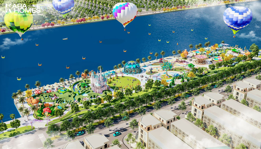 Hồ điều hòa 32ha và công viên chủ đề Wonderland tại Vinhomes Global Gate.