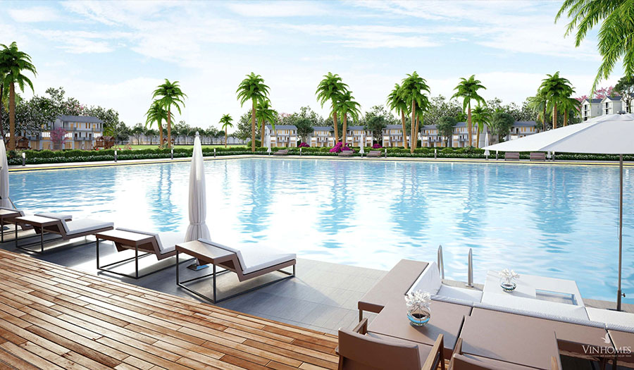 Clubhouse với bể bơi ngoài trời 